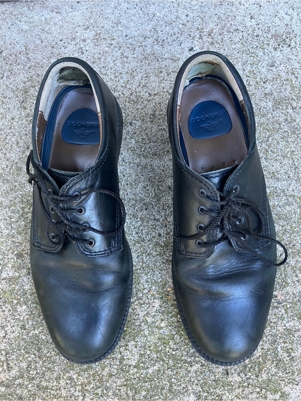 Dockers Black Leather Lace-Up Oxfords for Men